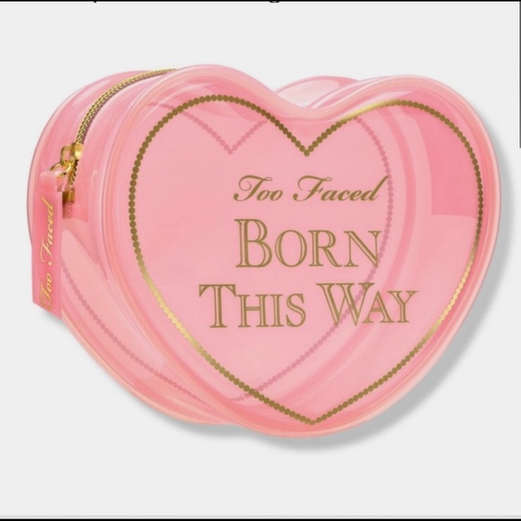 Too Faced-Born This Way Heart Cosmetic Bag.pink - Picture 1 of 4
